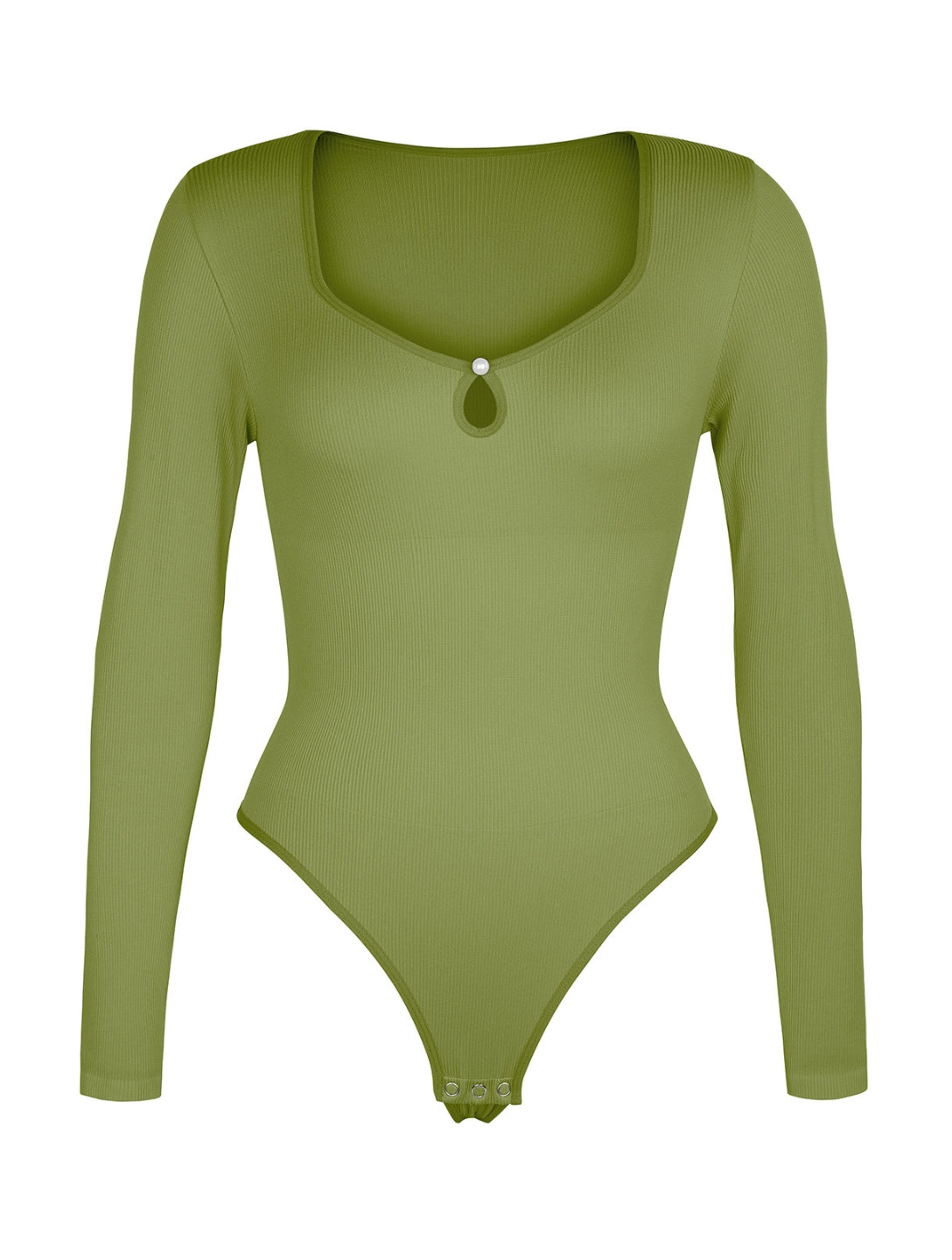Hollow Scoop Neck Thong Bodysuit - HeyShape