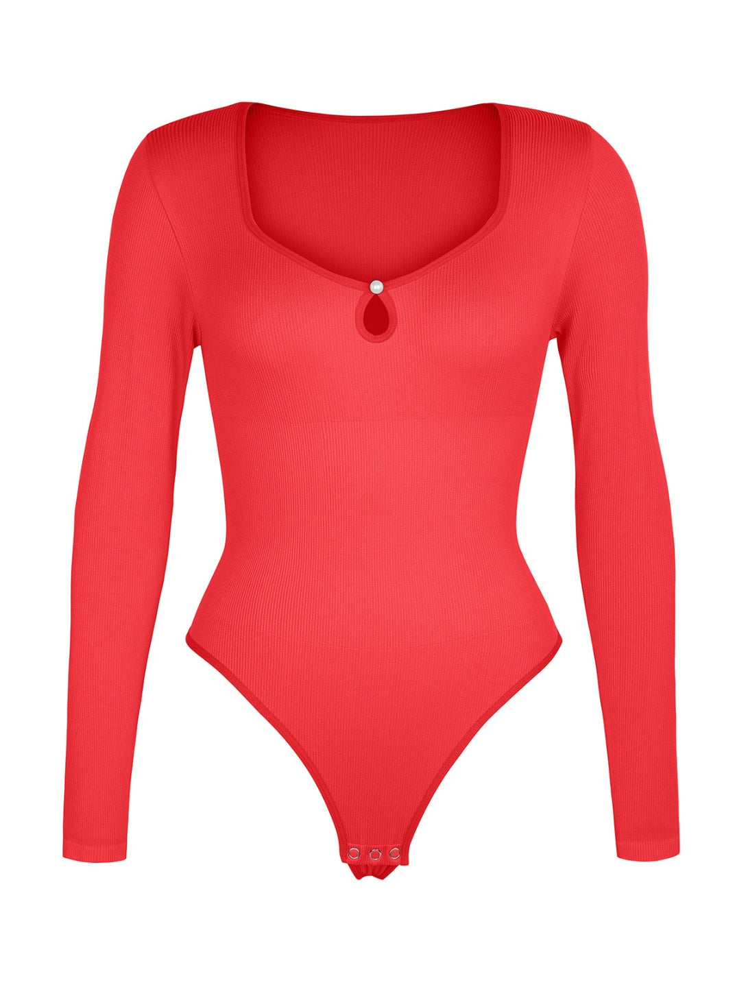 Hollow Scoop Neck Thong Bodysuit - HeyShape