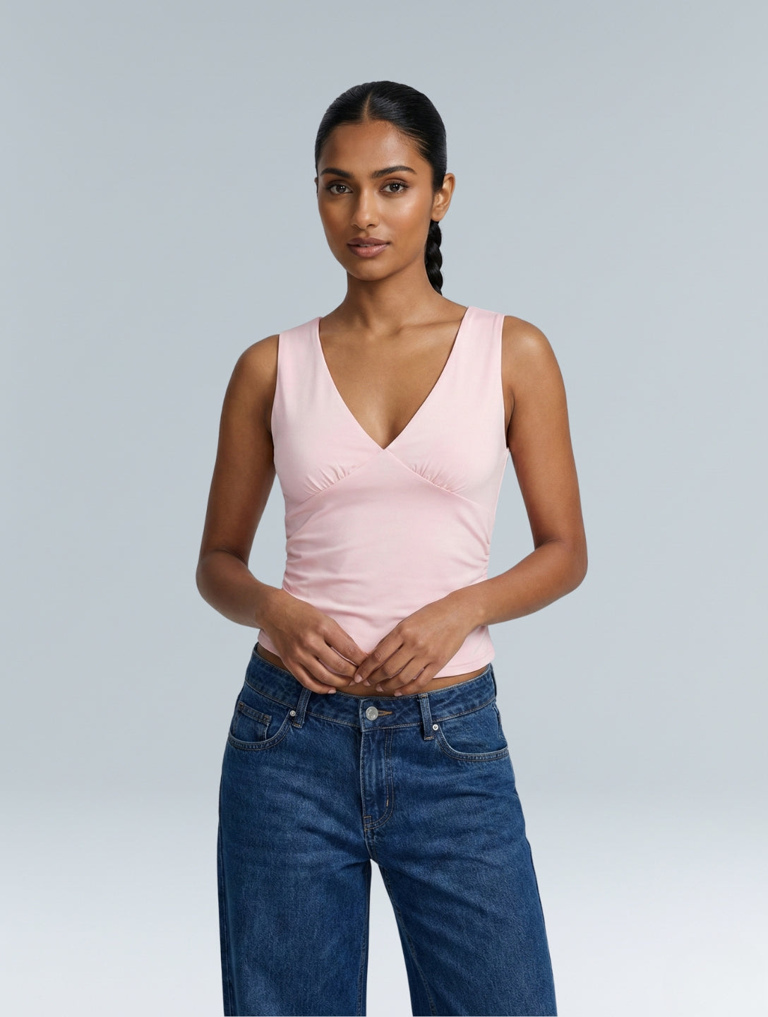V-Neck Ruched Top