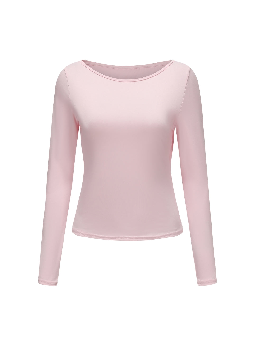 Boat Neck Long Sleeve Top - HeyShape