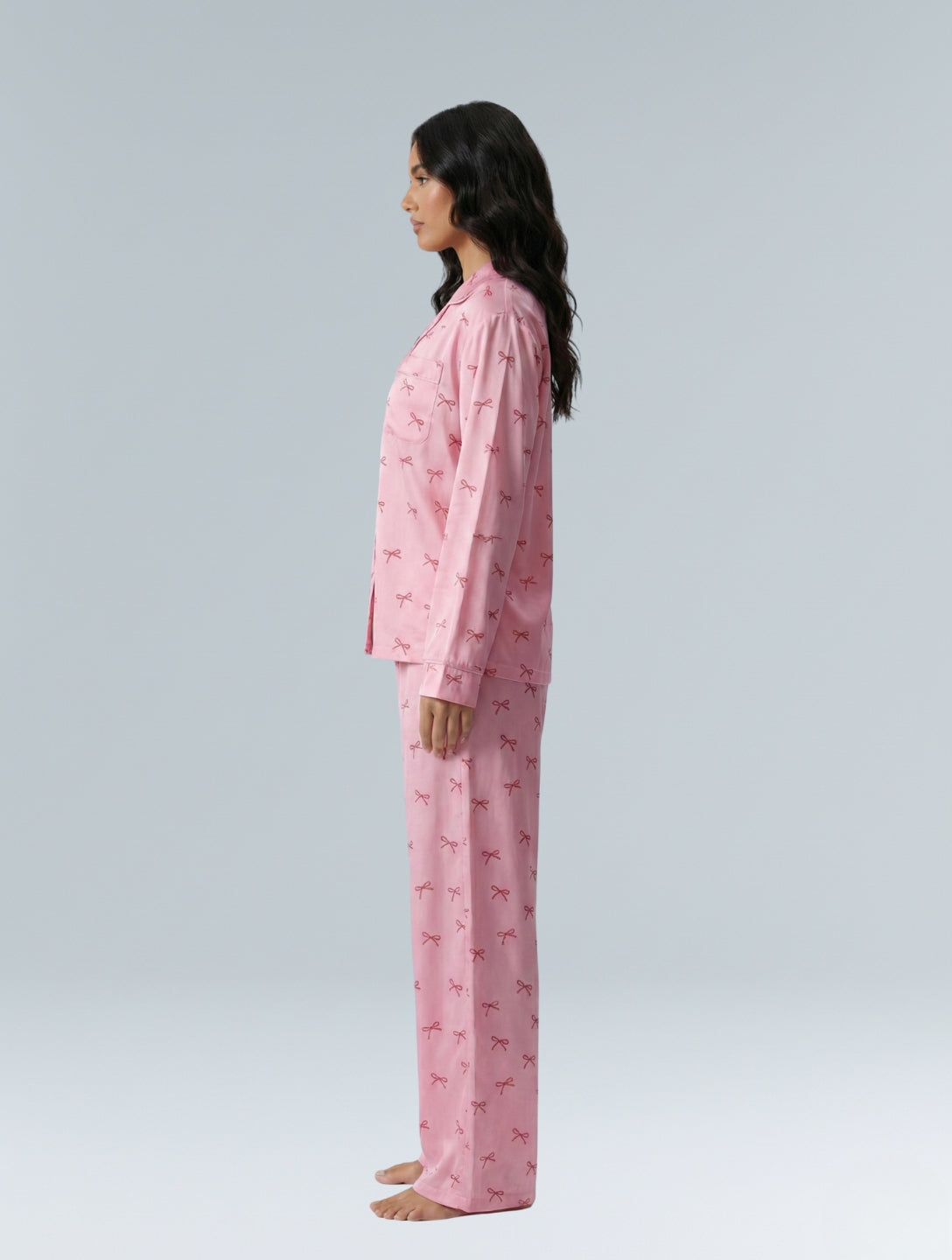 Pink Cotton Bow Pajama Set