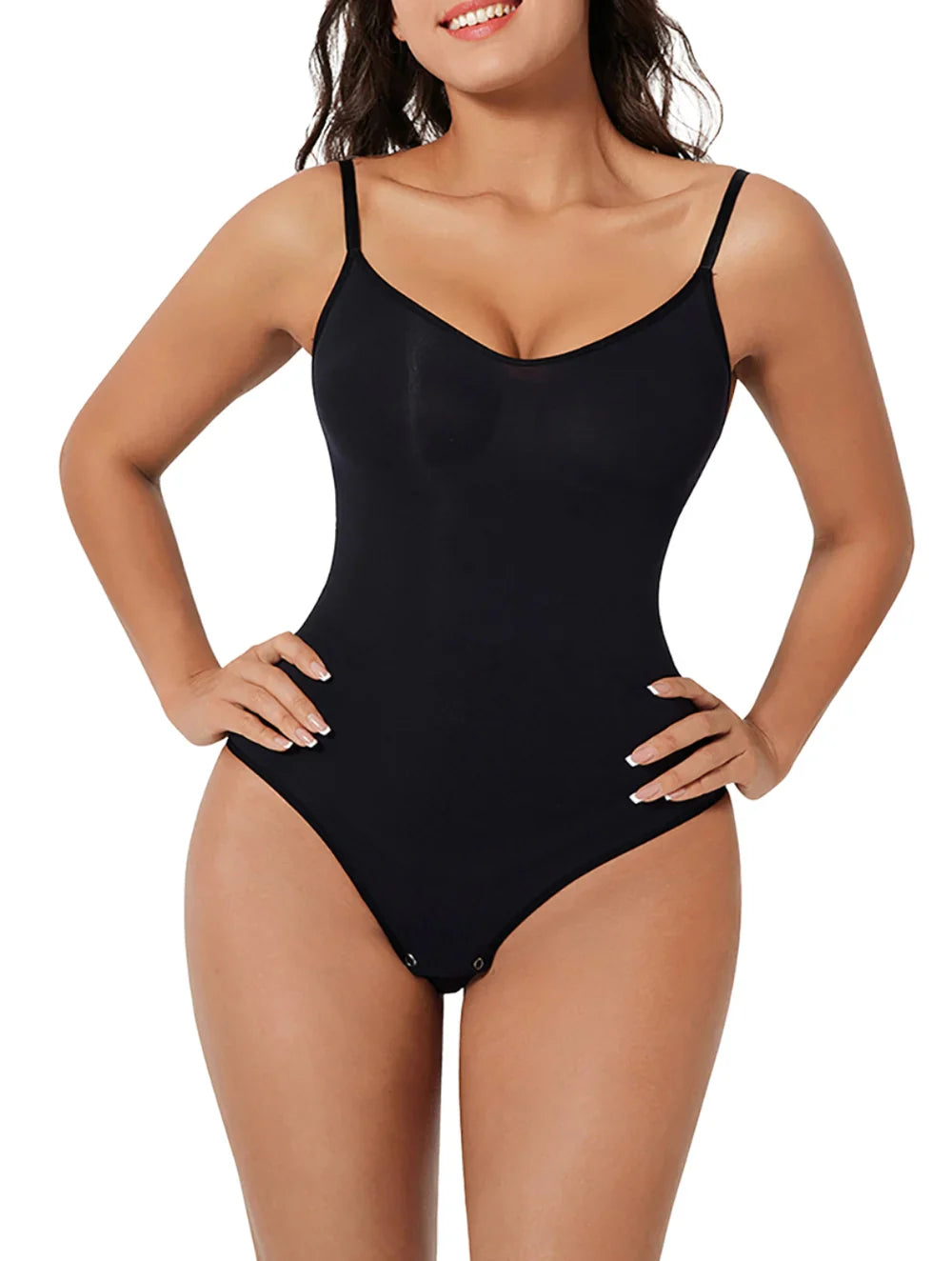  Black shapewear bodysuit with spaghetti straps - HEYSHAPE all-day confidence bodysuits