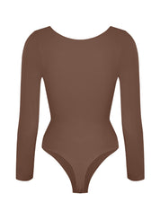 Long Sleeve Ruched Bodysuit - HeyShape