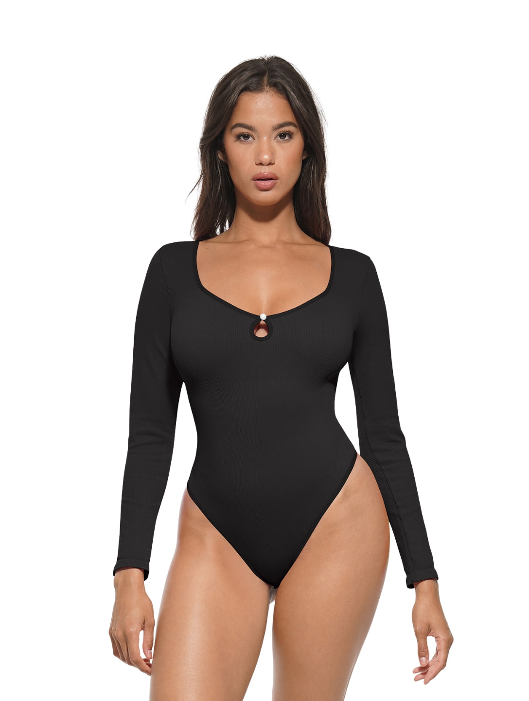 Body de tanga con escote redondo hueco