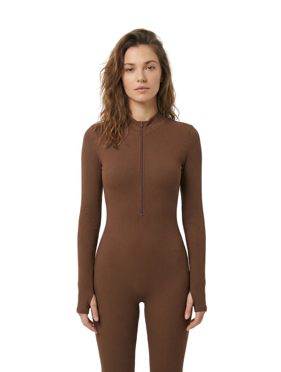 Getailleerde rib jumpsuit