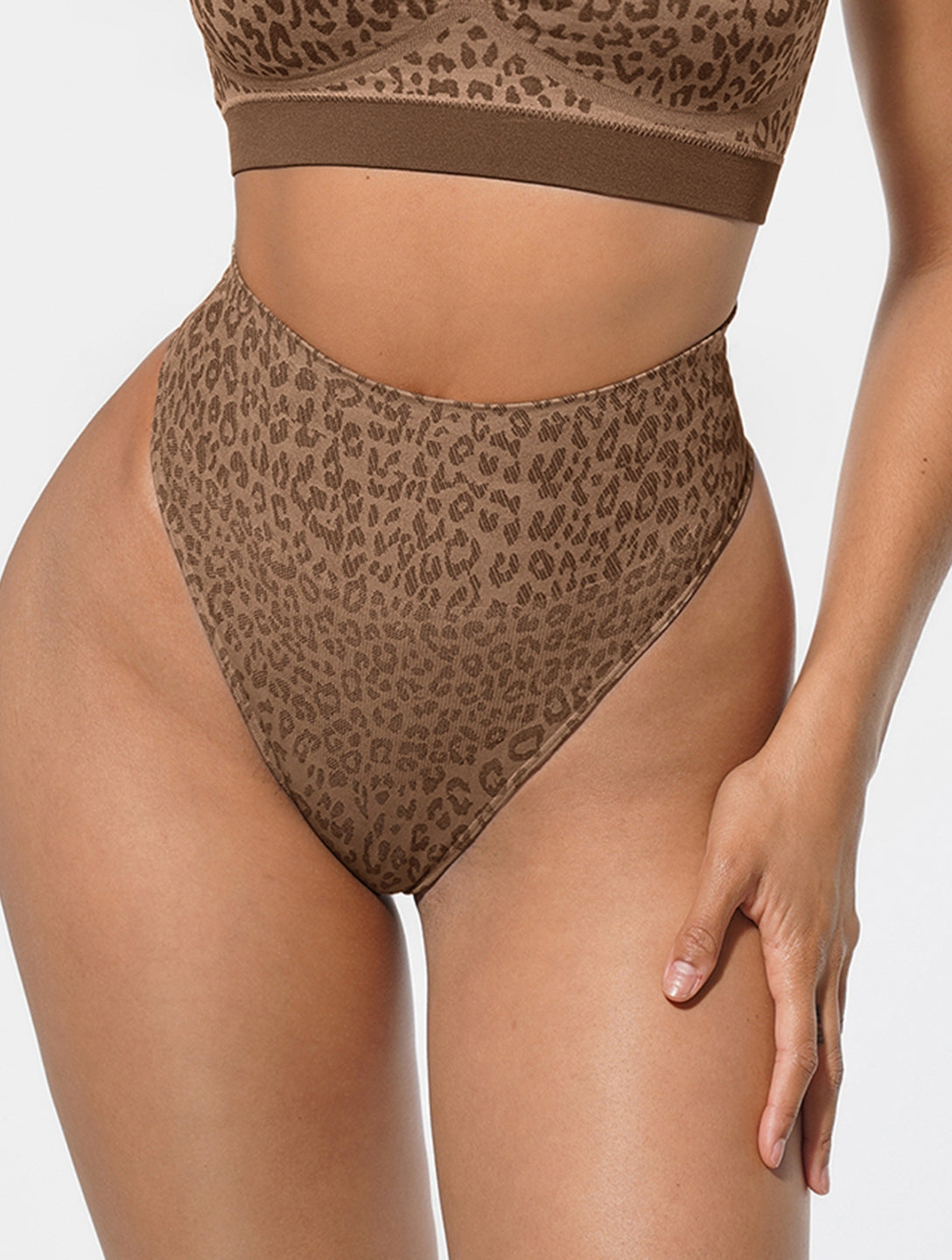 Braguitas de talle alto con control de abdomen y estampado de leopardo