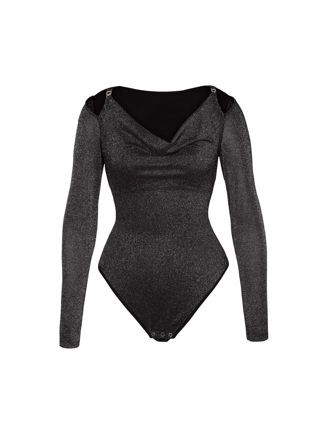 Body de tanga con mangas largas y brillo