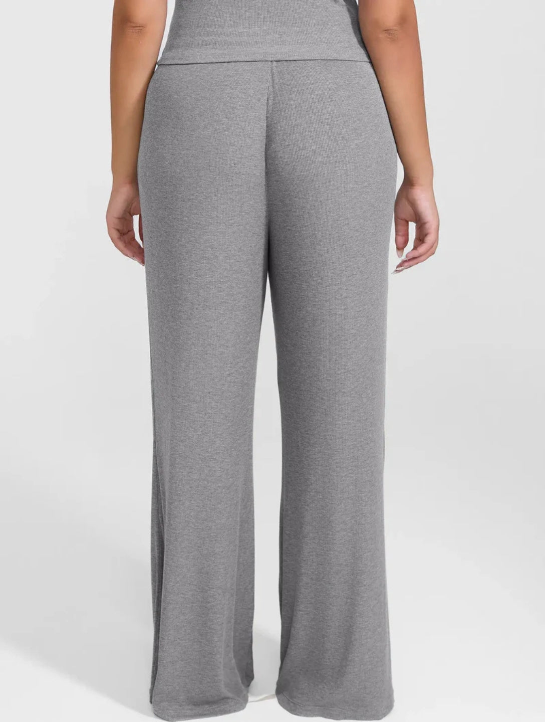 Wide Leg Ribbed Lounge Pants - HeyShape
